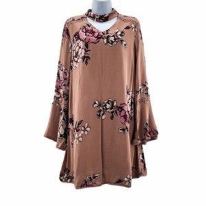 Altar'd State Dress Women’s Boho Long Sleeve Tunic Bell Sleeve Floral Size Med